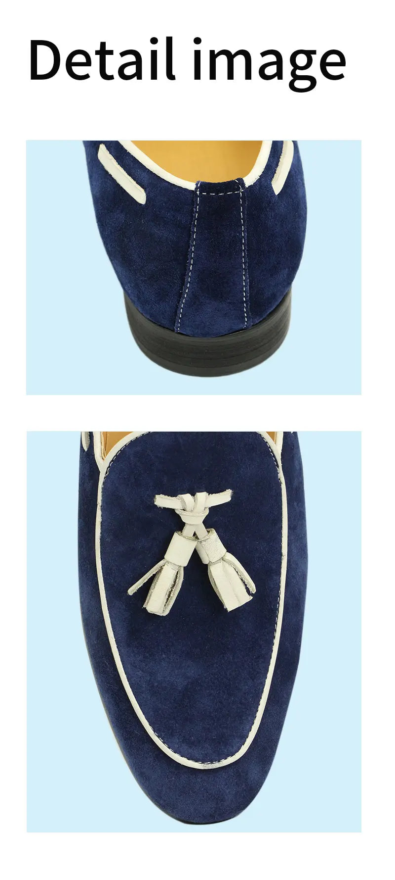 Our New Collections 2025 Penny Blue Loafer Men Shoes Fashion Tassel One-step Summer Casual Daily Office Shoes for Men Cow Suede High quality Customized