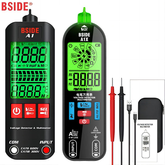 BSIDE A1X A1 Digital Multimeter Electric Test Pen With Flashlight Live Wire Recognition Meter Voltage Resistance Diode NCV Test