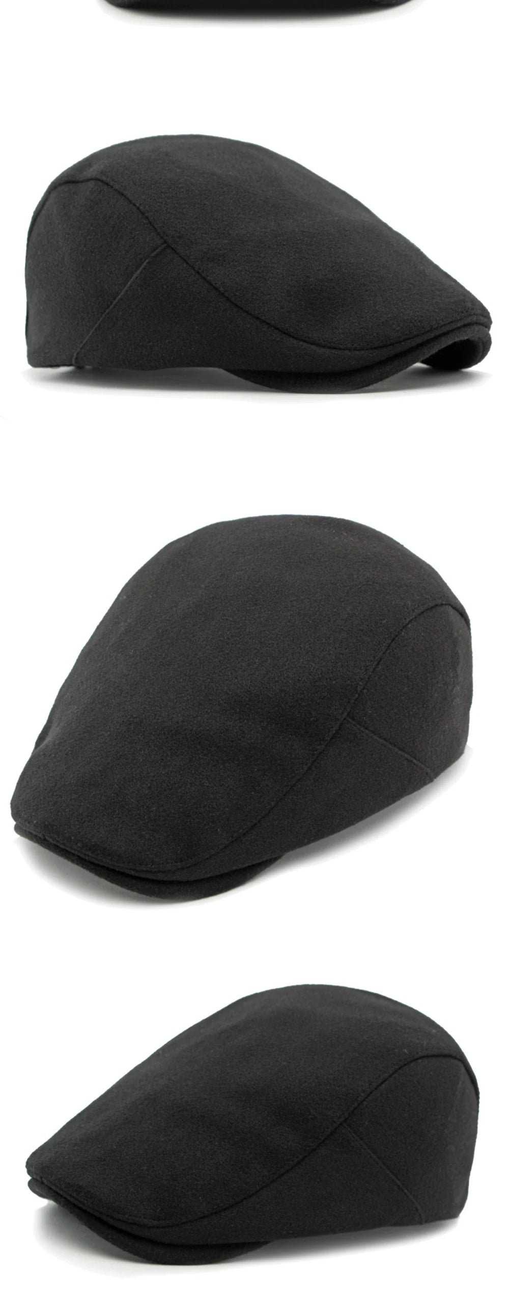 NEW 2025 Collections HT4292 Beret Cap Autumn Winter Cap Women Hat Solid Plain Artist Painter Beret Hat Adjustable   Flat Cap Men Wool Beret