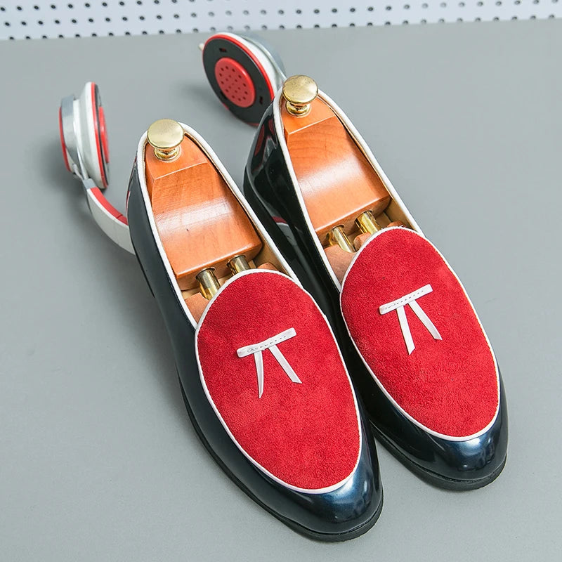 New Fashion 2025 Men's Mixed Colors Casual Shoes Slip on Loafers Dating Wedding Prom Dress Footwear Shallow Mouth Soft Leather Shoes