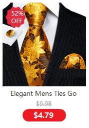 Barry.Wang Jacquard Animal Silk Men Tie Hankerchief Cufflinks Set Novelty Necktie for Male Gift Wedding Business Party 30 Styles