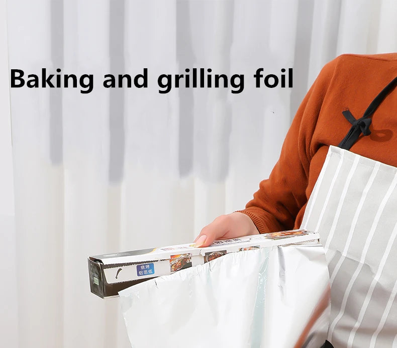 BBQ Aluminum Foil Oven Home Economical Packaging Air Fryer Tin Foil Barbecue Meat Baking Tray Paper Kitchen Baking Grease Paper