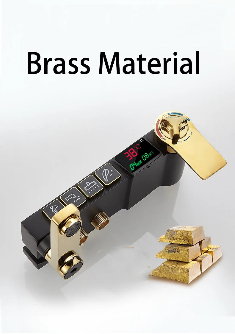 New 2024-2025 Chrome Digital Bathroom Shower System for Bathroom Accessories Brass Bathroom Mixer Faucet Thermostatic Digital Shower Set Plus FREE SHIPPING