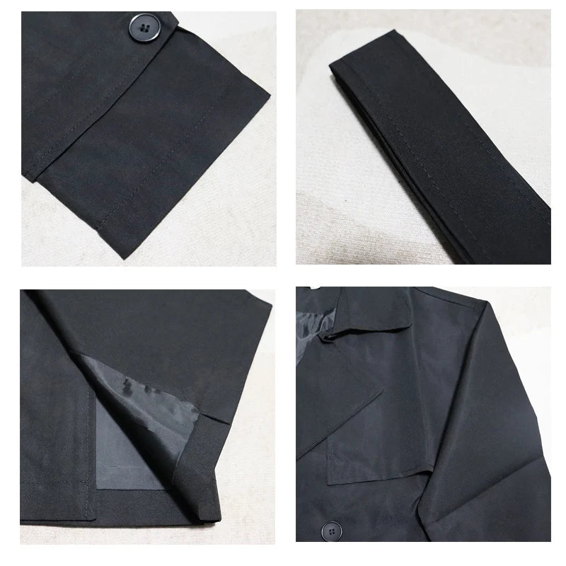 New Collections Autumn and Winter 2024-2025  trench coat mens Korean style Male Streetwear Windbreaker Trenchcoat Men Solid  coats for men Casual Loose Long Overcoat