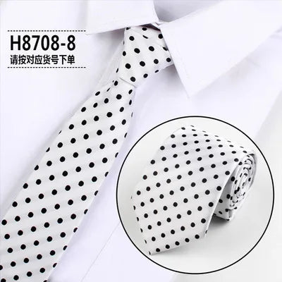 Brand New 2025 Fashion Dot Tie For Mens 8CM Necktie Business Formal Polka Dot Necktie Wedding Gift Orange Blue Red Tie Accessories Gravatas