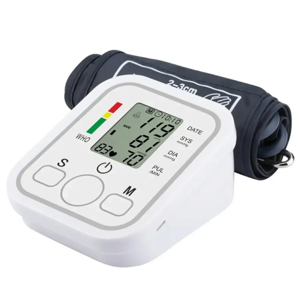 Digital Arm Blood Pressure Test Kit Cuff Sensor Monitor BP Automatic Pressure Tonometer Tensiometer Heart Rate Pulse Meter