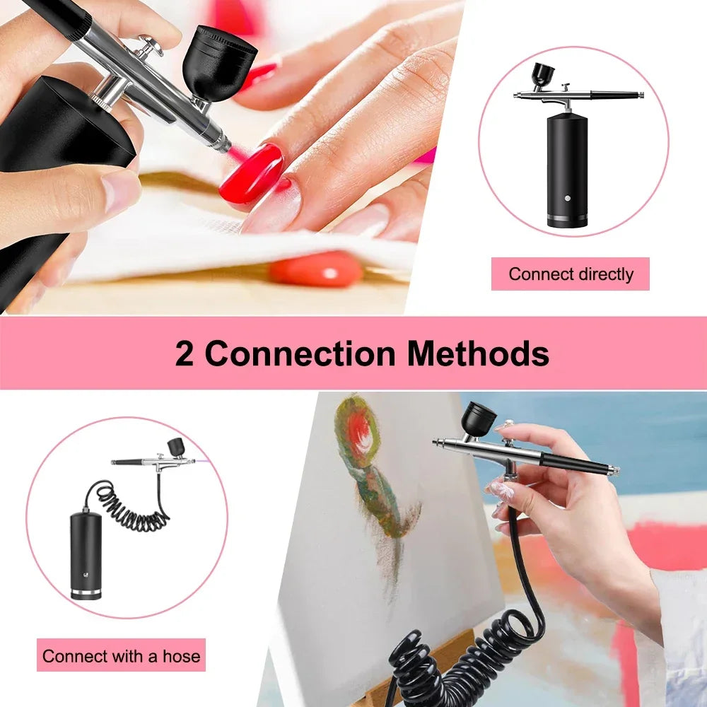 Nail Airbrush Portable Airbrush With Compressor Painting Air Brush Mini Compressor Paint gun For Nail Art Paint Crafts Modeling