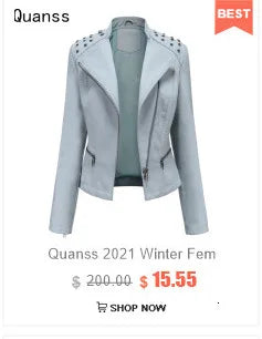 New In 2024 Spring Autumn Women's Pu Leather Jacket Fashion Casual Streetwear Coats Office Lady Black Zipper Jackets Outerwear