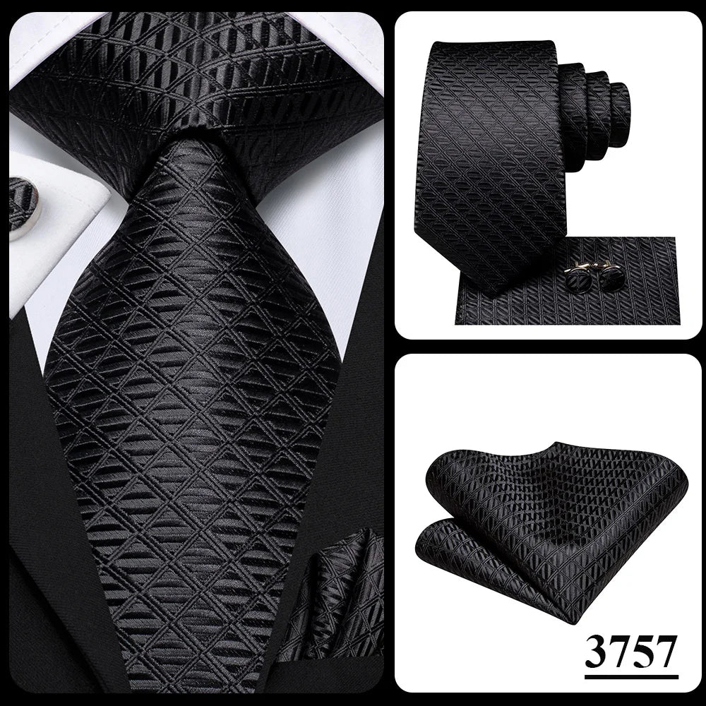 Our Brand  2025 Hi Tie Striped Sage Green Mens Fashion Necktie Handkerchief Cufflinks for Tuxedo Accessory Classic Silk Luxury Tie for Man Gift