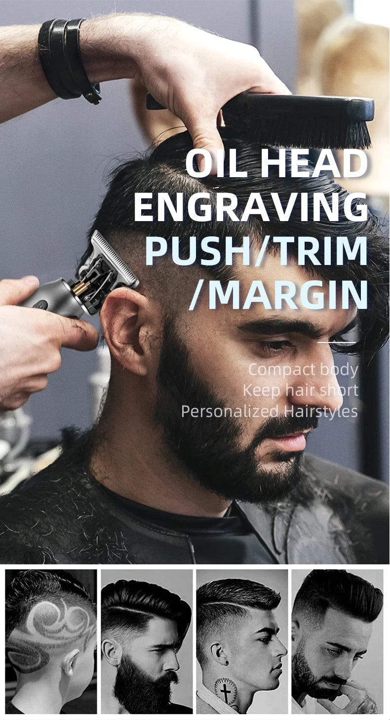 Kemei Mini Clippers Men's Beard Trimmer Zero Gapped T-Blade Hair Cutting Machine Cordless Professional clippers KM-1757