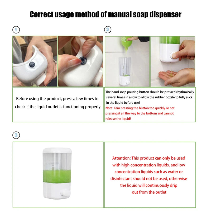 Doublehead Soap Dispenser Bathroom Wall Mount Shower Shampoo Bottle Lotion Container Holder Double Head Foam Hand Wash Dispenser