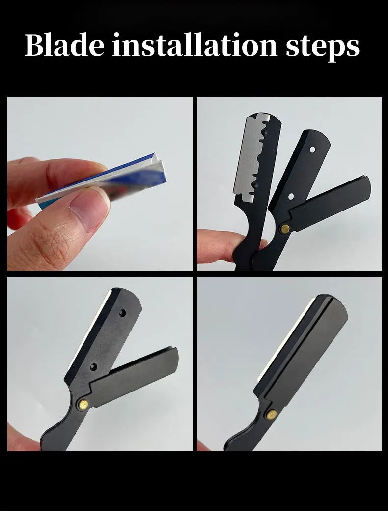 Men‘s’ Professional Barber Razor Manual Shaver Straight Edge Stainless Steel Shaver Folding Shaving Shave With Blade