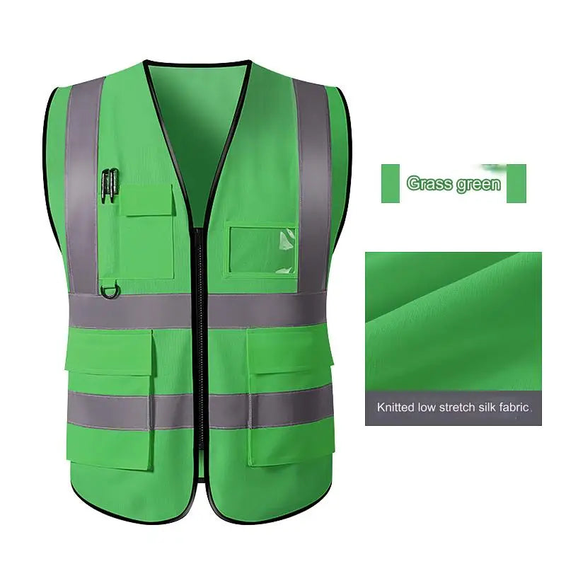 Highlight Reflective Straps Motorcycle Cycling Night Security Running Safety Vest High Visibility Reflective Safety Jacket XXL