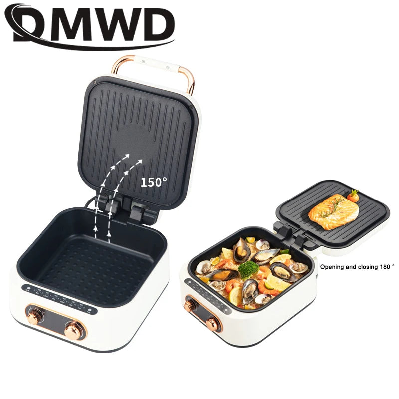 New 2024-2025 110V Multifunction Electric Baking Pan Deepen Cooker Double-side Heating Thick Pancake Machine Hot Pot Barbeque Steak Frying Pan