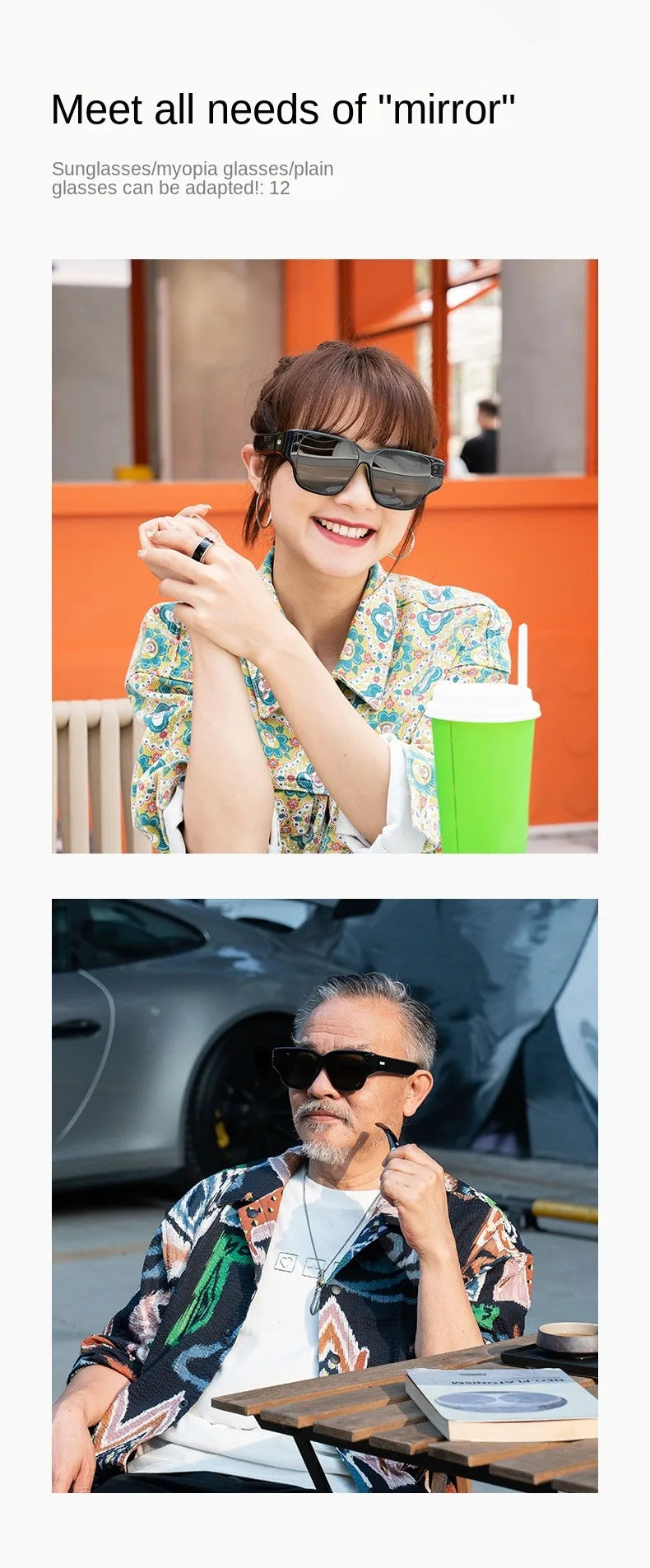 Brand New 2024-2025 INMO Air Smart AR Glasses Real-time Translation and Text Prompt 3D With Camera For Movie Watching Full-color True Wireless