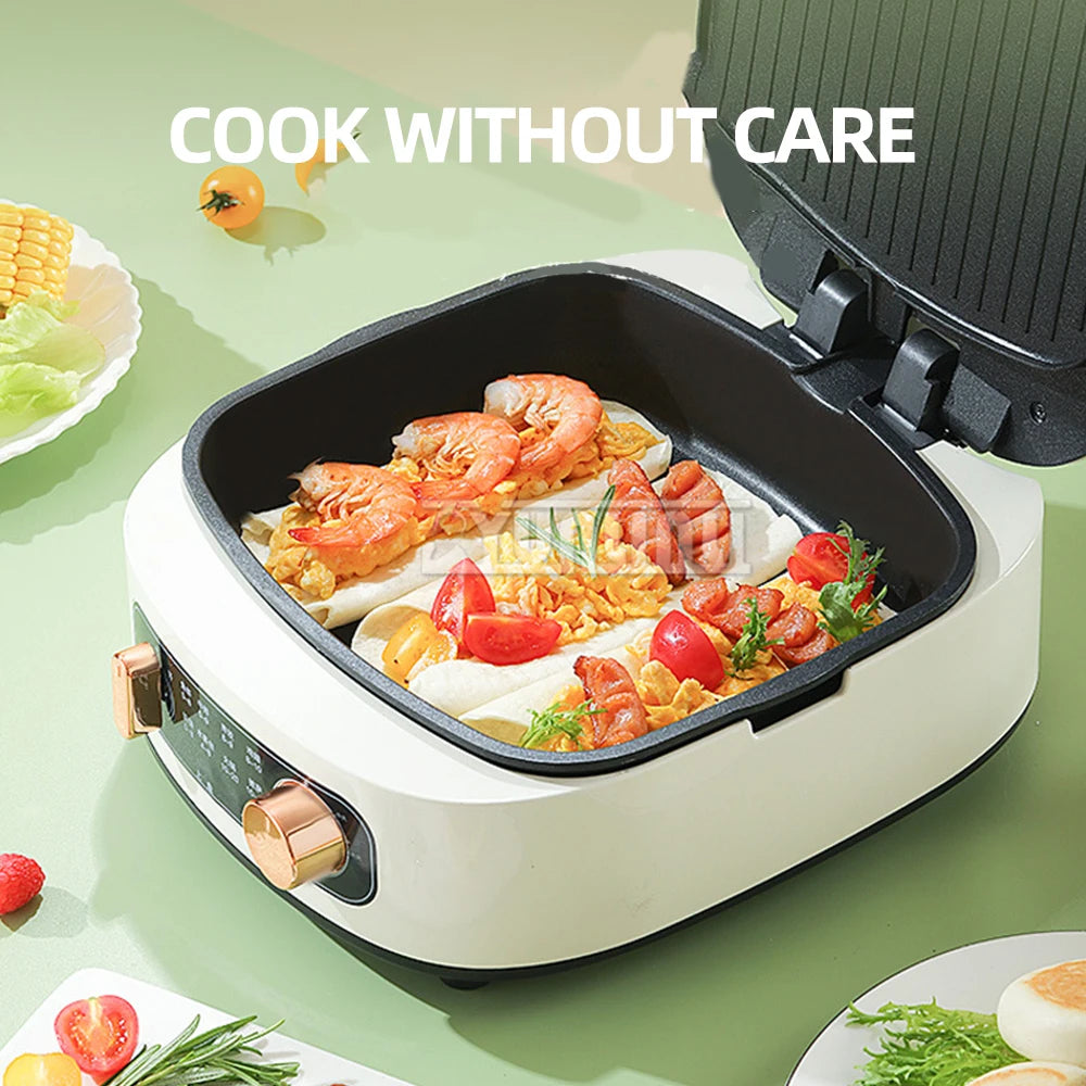 Brand New 2024-2025 Double-Sided Heating Pancake Bake Machine Cooker Steamer Electric Baking Pan Multifunctional Maquina Electrica Panqueque