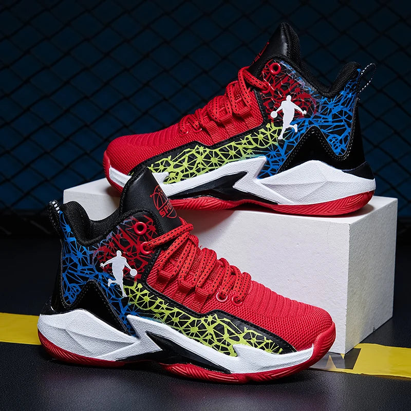 NEW 2025 Boys Brand Basketball Shoes Kids Sneakers Thick Sole Non-slip Children Sports Shoes Child Boy Basket Trainer Shoes Girls