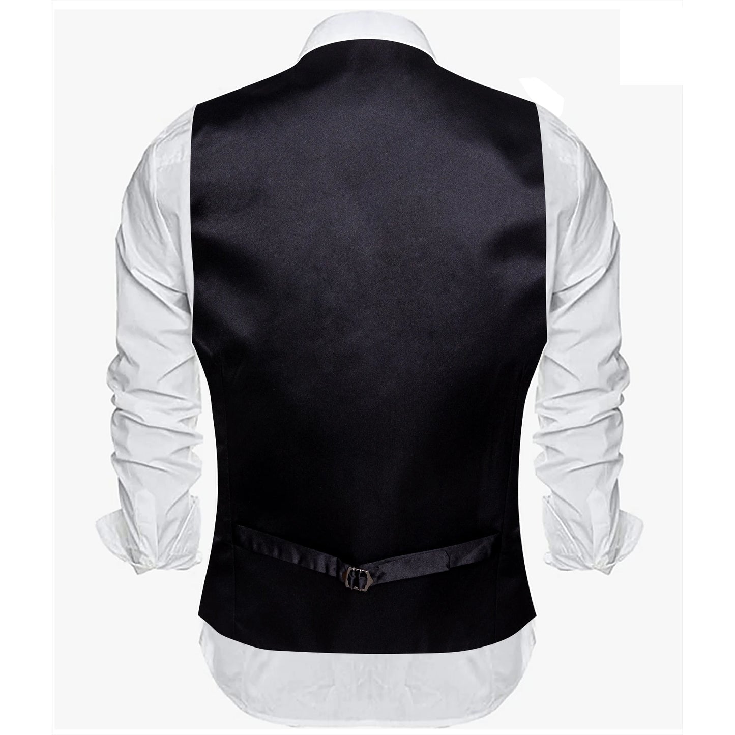 Silk Vest for Men Solid Plain Party Waistcoat Bowtie Set Set Male Sleeveless Jacket Formal Casual Barry Wang