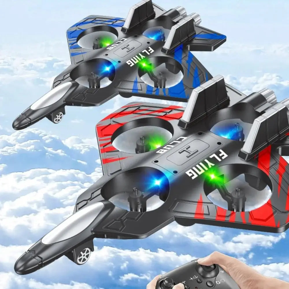 RC Plane 2.4G Remote Control Aircraft Gravity Sensing Helicopter Glider with Light EPP Foam Fighters for Boys Children