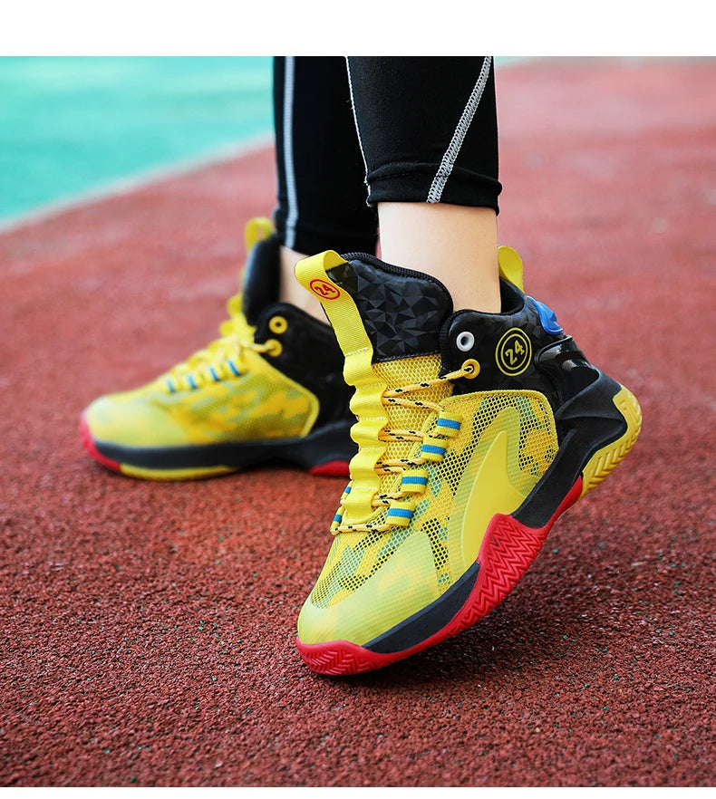 New Kids Basketball Shoes Boys Original Professional Men Field Breathable Gym Cushion Women Basketball Boots Tennis Sports Shoes