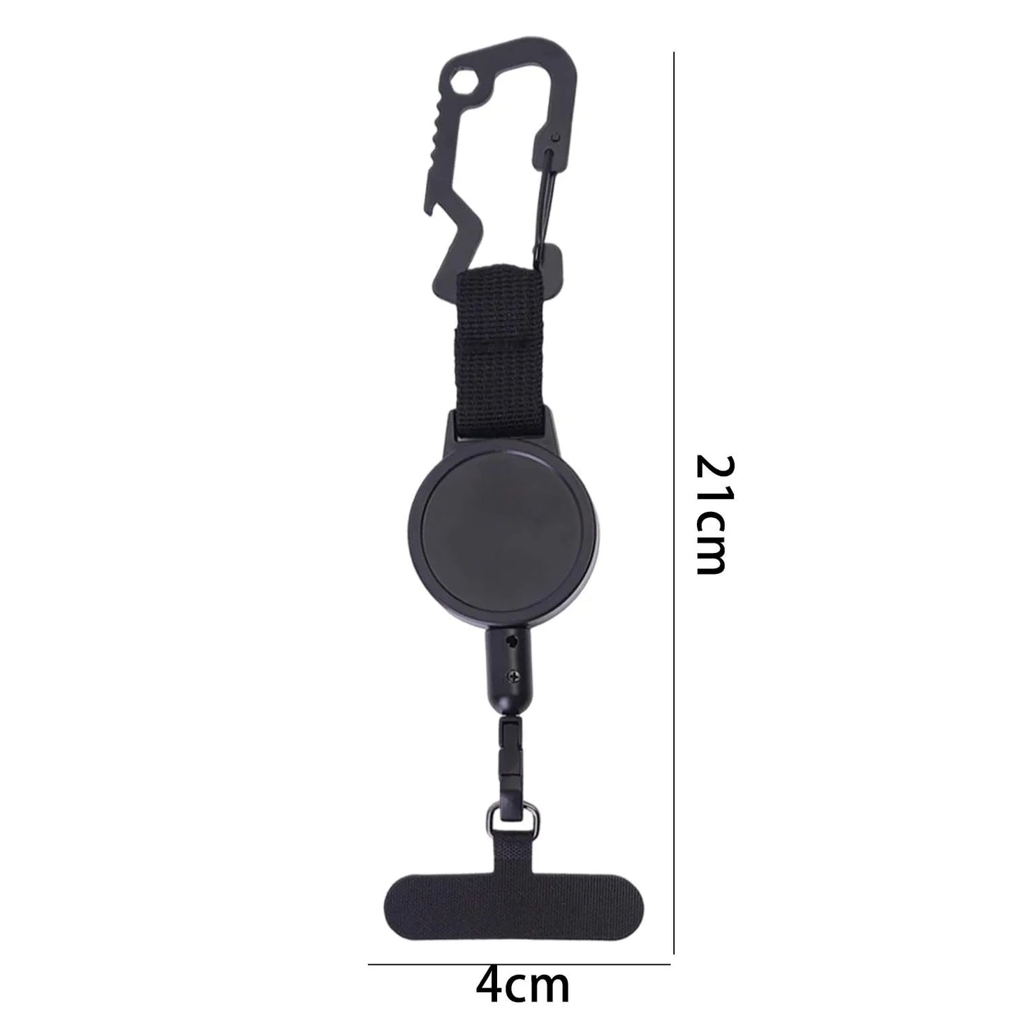 Retractable Keychain Heavy Duty with Phone Clip Fastener Tactical ID Badge Reel Strap Holder Universal Retractable Cord KeyRing