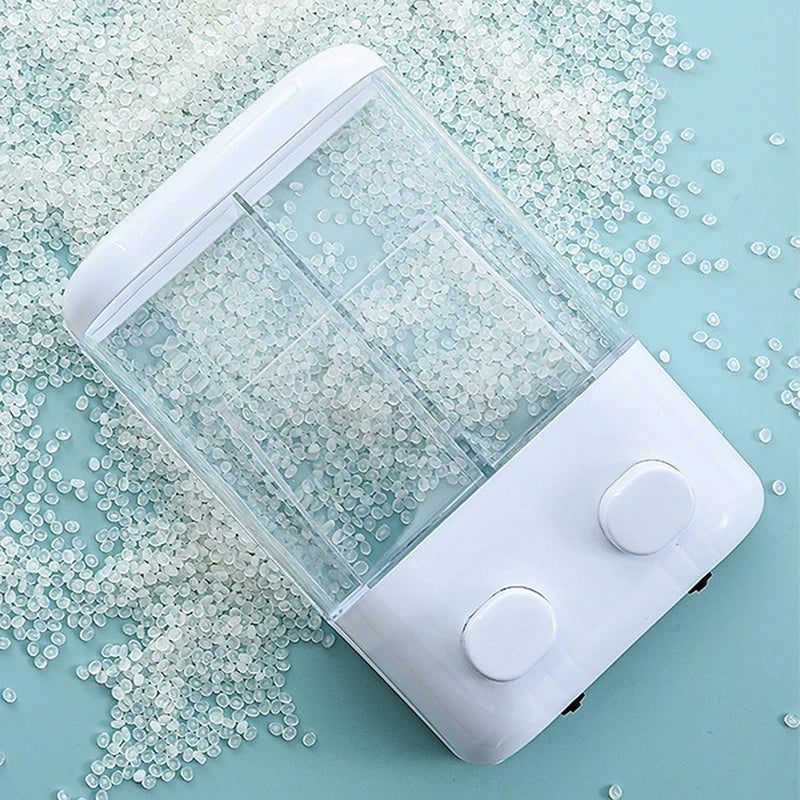 Doublehead Soap Dispenser Bathroom Wall Mount Shower Shampoo Bottle Lotion Container Holder Double Head Foam Hand Wash Dispenser