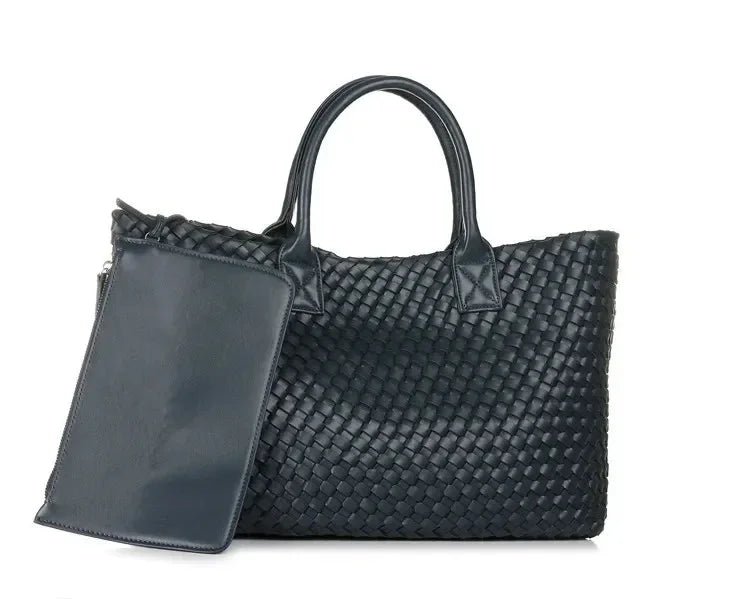 Luxury Woven Tote Women's Handbags Designer Large Shoulder Bags for Women 2025 Fashion PU Shopper Purses Composited Bags Clutch