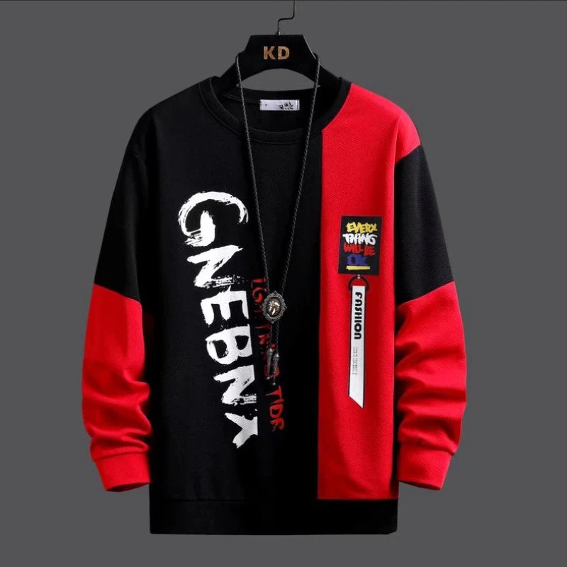 2025 Fashion Men's Tracksuit Autumn Long Sleeved Red Sweatshirt Sports Pants 2 piece Set Mens Casual Suit  Jogging Men Clothes