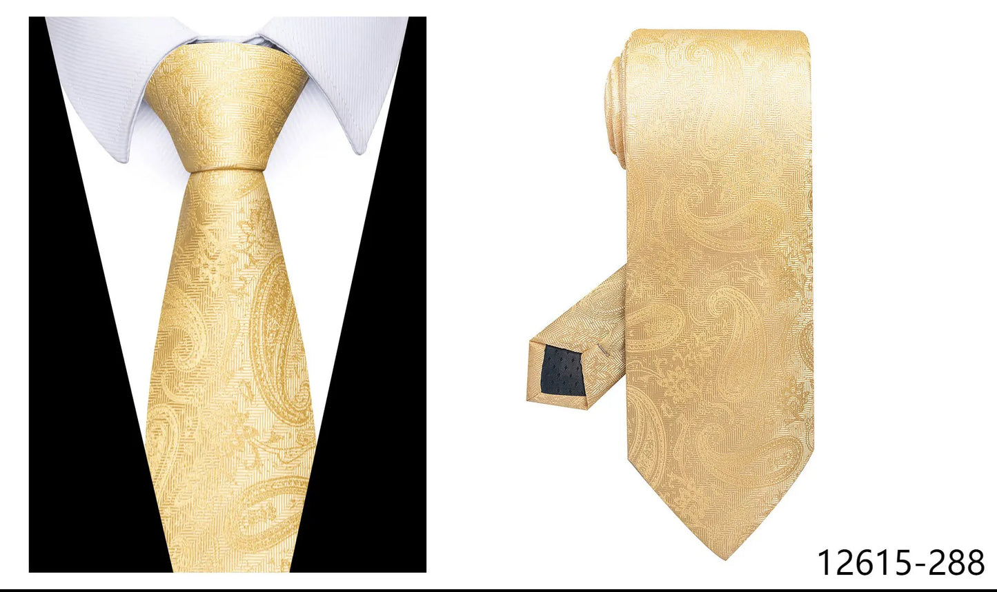 100% Silk Brand Tie Men High Grade Hot sale Woven Silk Gravatas Beige Suit Accessories Men Polka dot  Easter Day Necktie Cravate