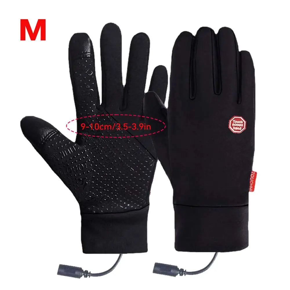Heated Ski Gloves 1 Pair Rechargeable Fleece Thermal Gloves Cycling Accessories Hand Warmer For Motorcycling Running Riding