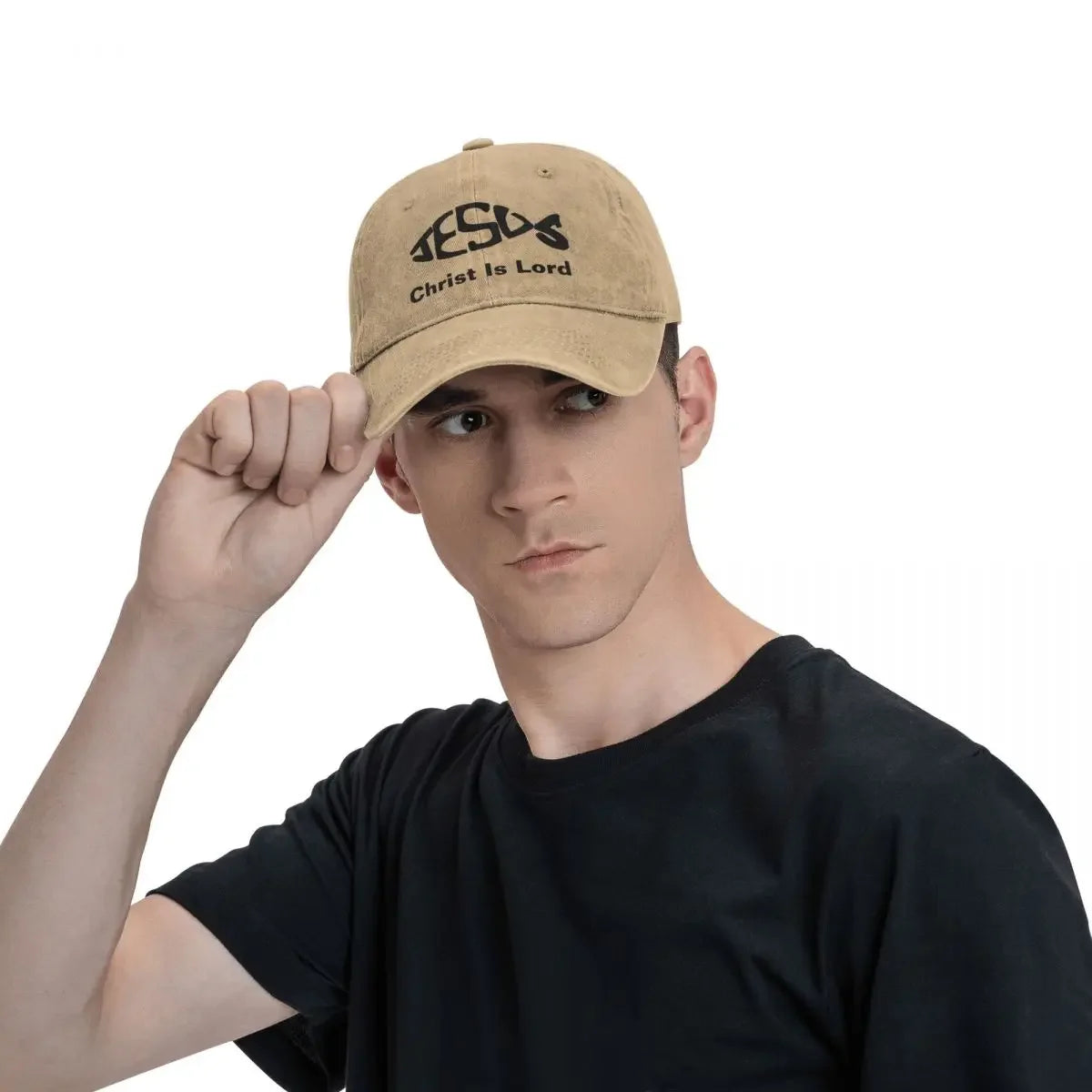 Baseball Cap Jesus- Christ Is Lord Outfit Men Women Casual Distressed Denim Fishing Lover Headwear Gift