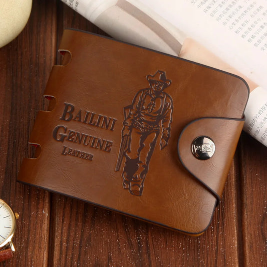 Brand New Collection 2024-2025 Man's wallets High Quality Retro Hunter Wallets Men Credit Business Card Holders Money Clip With Buckle Male Purses