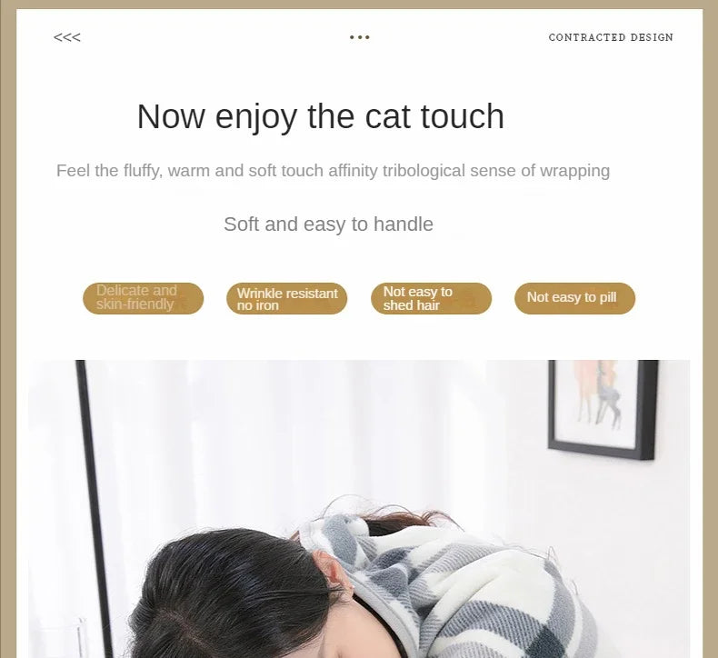 New 2024 Home Decor Wearable Warm Plaid Thin Blanket Fleece Blankets with Button Thicken Winter Warm Throw Blankets for Beds Sofa