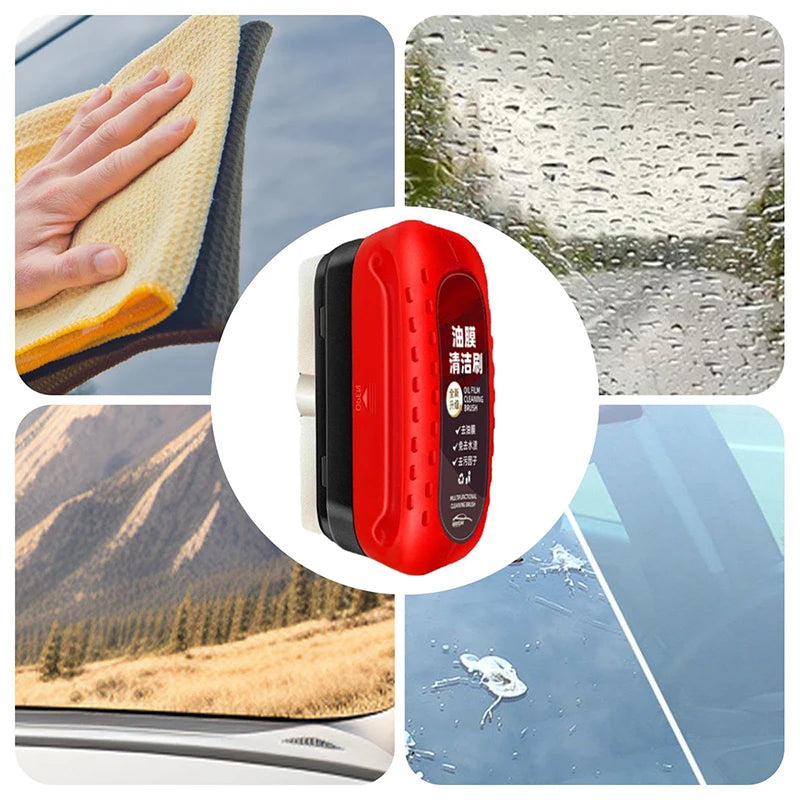 Car Glass Strong Gloss Cleaner Oil Film Remover Windshield Window Rearview Mirror Glass Cleaner Remover Dirt Car Cleaning Brush