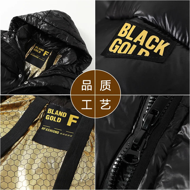 Men Winter Fashion Casual Thicken Windproof Hooded Parkas Jackets Men Winter Warm Loose Detachable Hat Men's Parkas