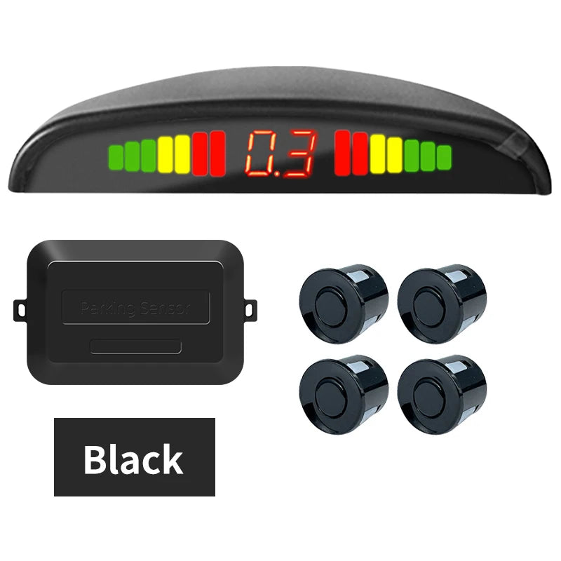 Car LED Parking Sensor Kit 4 Sensors 22mm Backlight Display Reverse Backup Radar Monitor System 12V 8 Colors