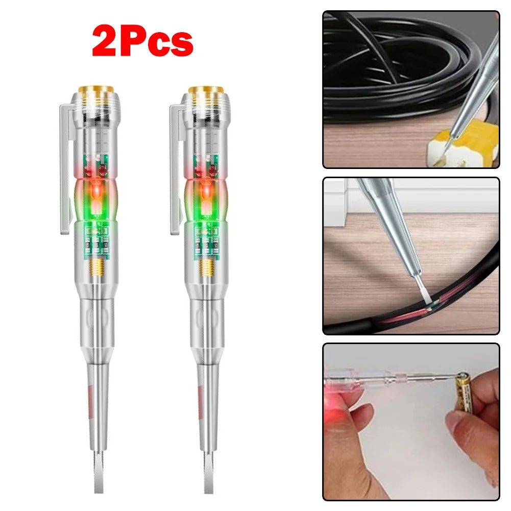 Tester Pen Electrician's Best Friend 2 Piece Set of Electrical Circuit Testers for 24 250V Induction Power Detection