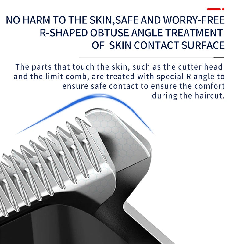 Kemei Professional Hair Trimmer Rechargeable Electric Hair Clippers Cordless Zero Gap hair cutting machine 7000RPM LCD Display