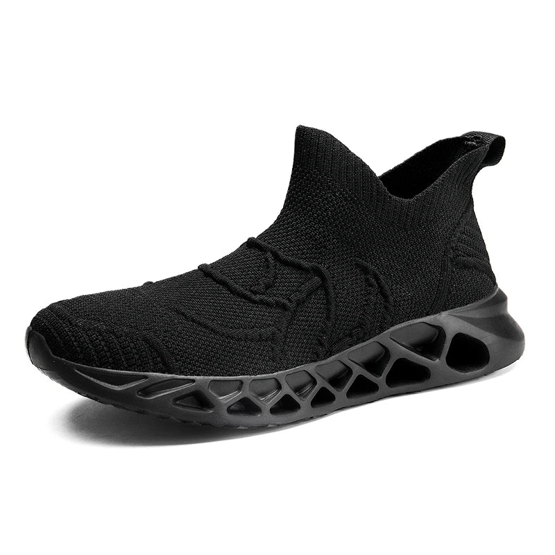 Big Size 40-47 Men Tennis Sport Shoes Breathable Mesh Sock Sneakers Slip-on Walking Footwear Super Light Trainer Tenis Masculino