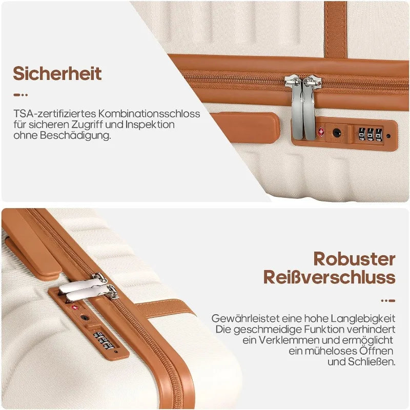 Luggage Sets 3 Piece, Carry On Luggage 20 Inch With Spinner Wheels,PC Hardside Suitcase Set with TSA Lock,Durable Carry(20inch)