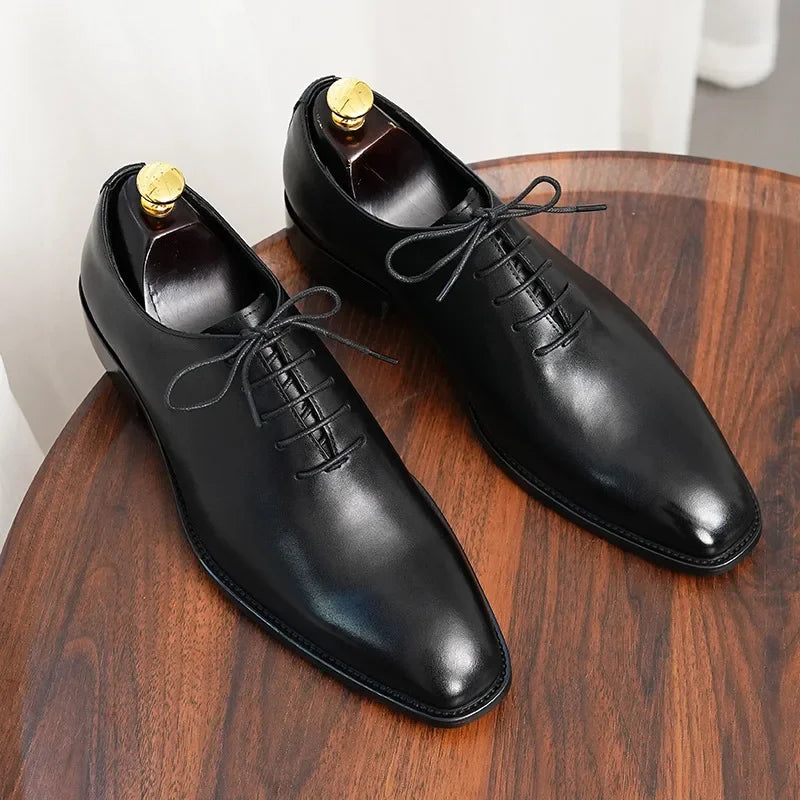 Brand New 2024-2025 Italian Men's Formal Shoes Luxury Genuine Leather Handmade Quality Comfortable Elegant Black Wedding Social Oxfords Shoes Man