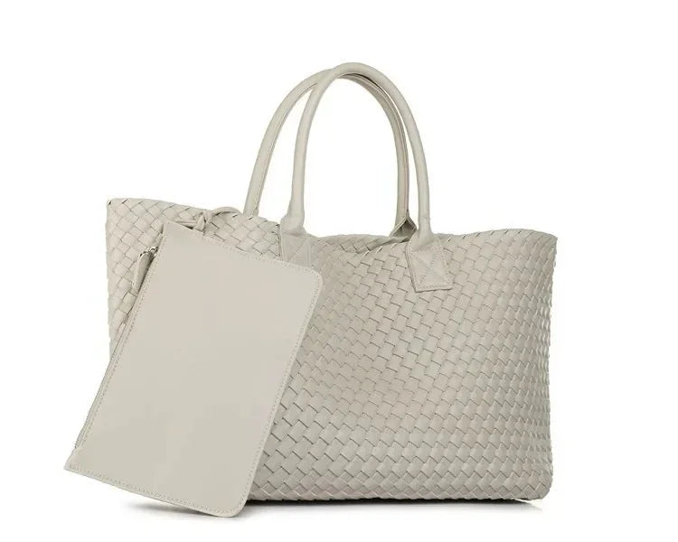 Luxury Woven Tote Women's Handbags Designer Large Shoulder Bags for Women 2025 Fashion PU Shopper Purses Composited Bags Clutch