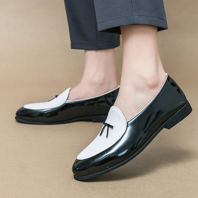 New Fashion 2025 Men's Mixed Colors Casual Shoes Slip on Loafers Dating Wedding Prom Dress Footwear Shallow Mouth Soft Leather Shoes