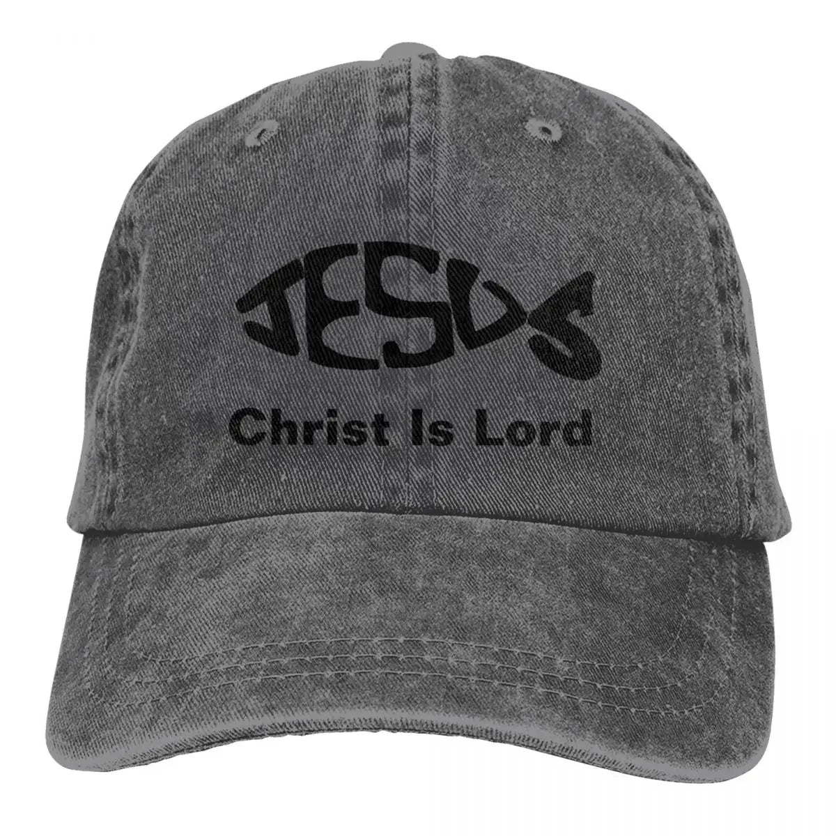 Baseball Cap Jesus- Christ Is Lord Outfit Men Women Casual Distressed Denim Fishing Lover Headwear Gift