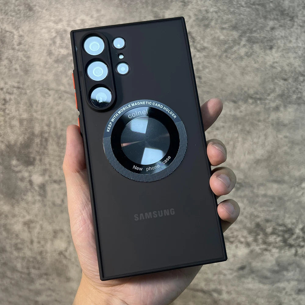 Luxury Shockproof Matte Transparent For Magsafe Case For Samsung Galaxy S23 S22 Ultra Plus S23Ultra Wireless Charging Back Cover