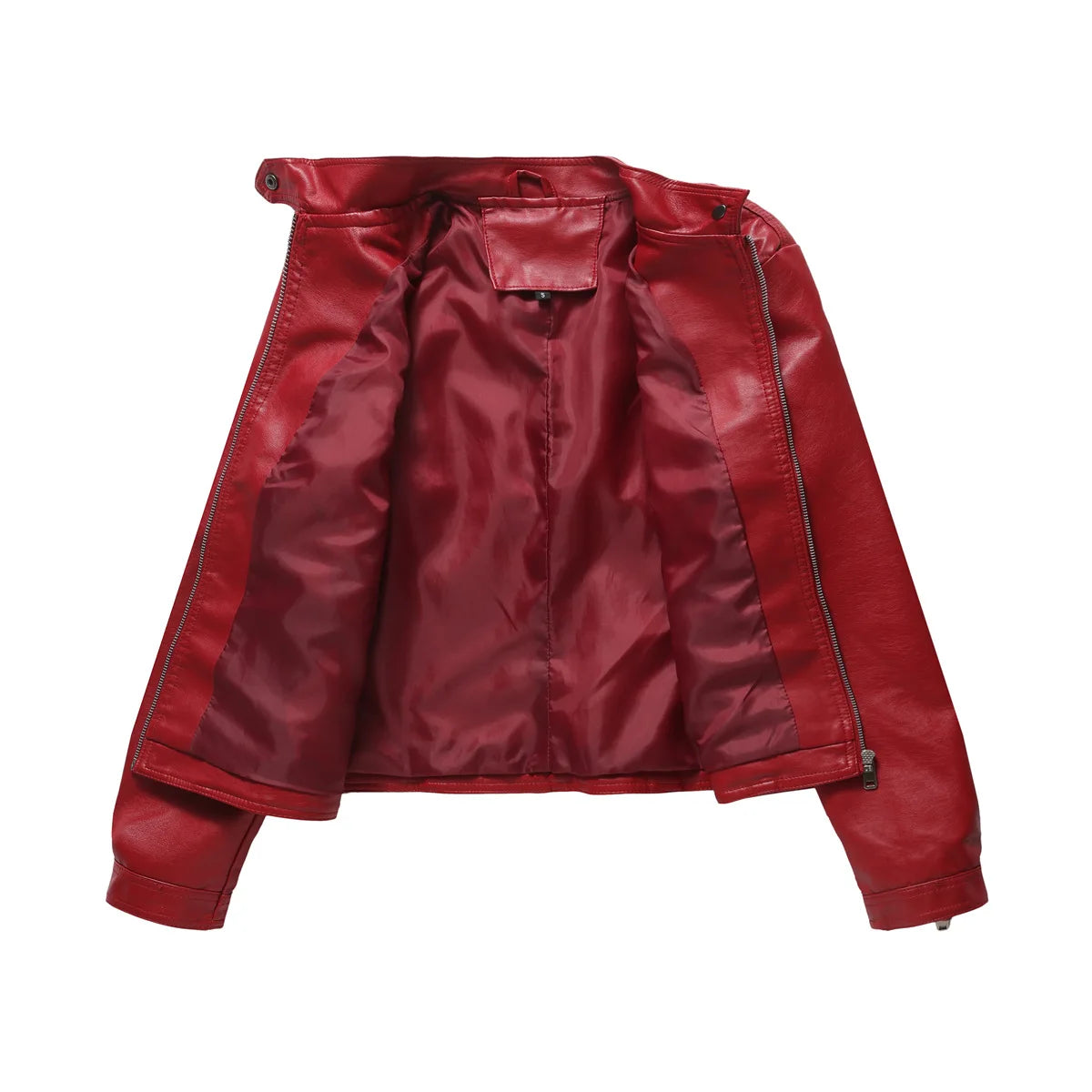 Faux Leather Jackets for Women 2024 Autumn Moto Biker Zipper Jacket Spring Motorcycle Coat Army Green Brown Red Jaqueta Feminina