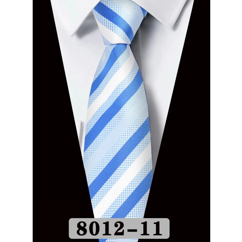 Men's Tie Fashion 8cm Classic Necktie Stripes Navy Blue Ties Business Wedding Mans Neckwear Gift Accessories