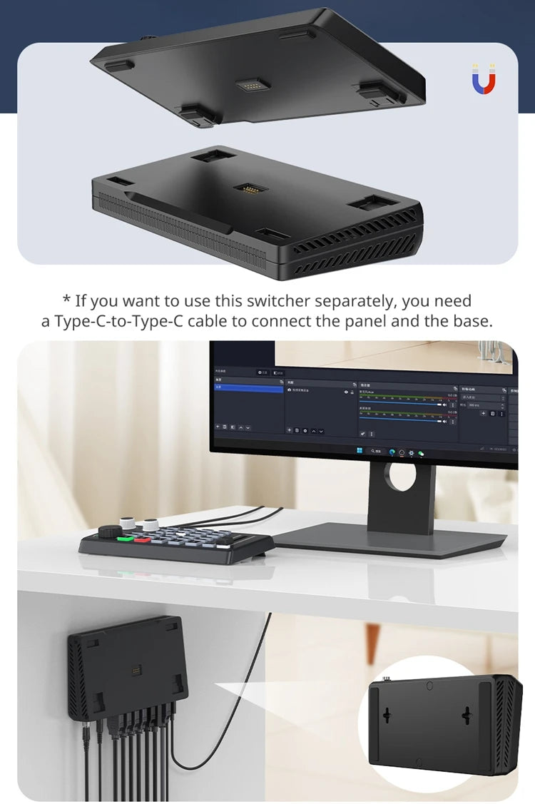 Ulanzi DD02 Live Video Switcher 4 CH HDMI Streaming 4K HD Screen For YUY2 MJPEG Capture Format Live Streaming Tool Video Mixer