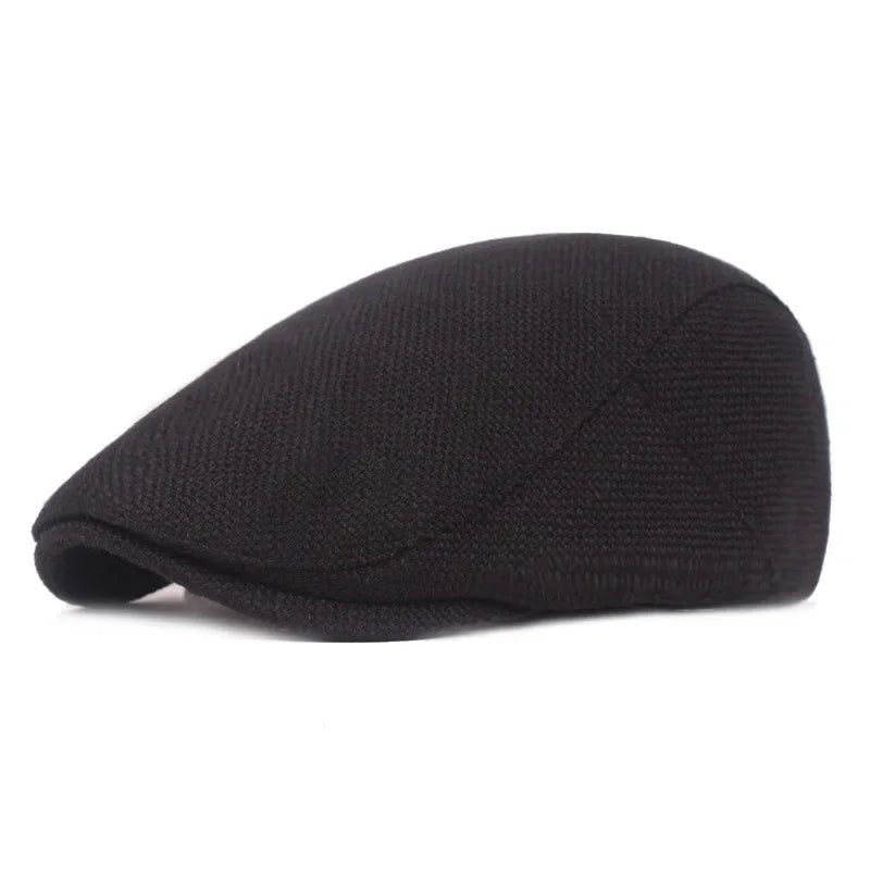 2025 Retro Men's Hats Cotton Visors Herringbone Flat Caps Casual Artist Peaked Cap Gorras