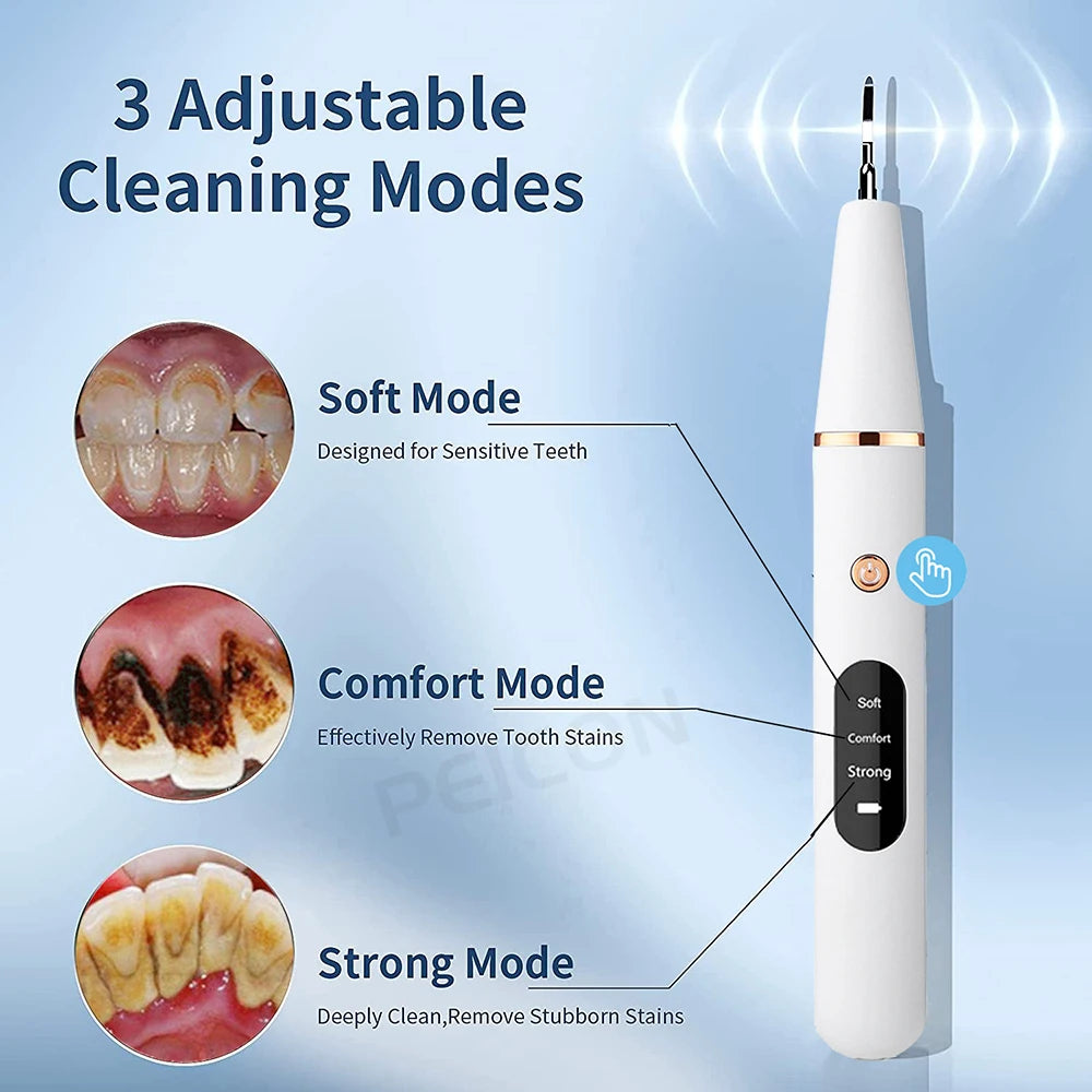 Ultrasonic Dental Tartar Remover Electric Ultra Sonic Dental Calculus Remover Plaque Removal Dental Scaler Tartar Eliminator